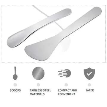 2Pcs Mini Metal Cosmetic Spatulas, Makeup Spatulas, Skincare Spatula, Cream Spatula, Beauty Accessories for Mixing and Sampling Plant Masks, Skin Care Creams, Eye Cream, Essences(Style 3)