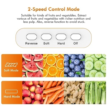 KOIOS Upgraded Cold Press Juicer - Simple & Powerful Design