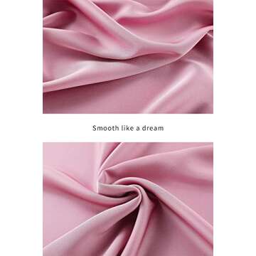 Verreisen Women's Elegant Midi Satin Skirt for Work Women Causal Elastic High Waist (Pink, Large)