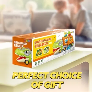 JOYIN Dinosaur Truck Toys for Kids Age 3-5 with Music & Lights