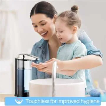 Secura 17oz Automatic Liquid Soap Dispenser, Touchless Battery Operated Hand Soap Dispenser with Adjustable Soap Dispensing Volume Control Dial, Personal Care Dispenser (Brushed Nickel)