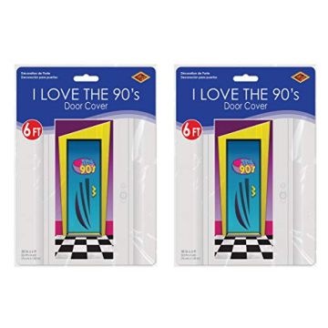 I Love The 90's Door Cover Pack of 2 for Parties