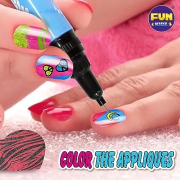 FunKidz Nail Art Set for Kids, Easy-to-Use Nail Polish Pens
