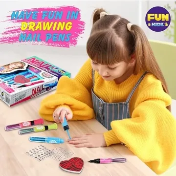 FunKidz Nail Art Set for Kids, Easy-to-Use Nail Polish Pens
