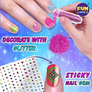 FunKidz Nail Art Set for Kids, Easy-to-Use Nail Polish Pens