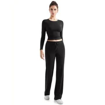 SUUKSESS Women's Soft Y2K Lounge Set - Black Matching Outfit