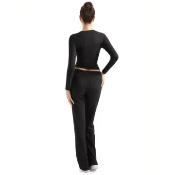 SUUKSESS Women's Soft Y2K Lounge Set - Black Matching Outfit