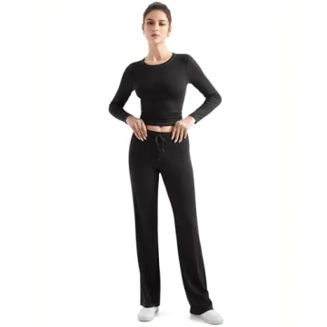 SUUKSESS Women's Soft Y2K Lounge Set - Black Matching Outfit