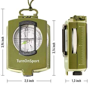 Lensatic Military Compass for Hiking - Tritium Compass Military Grade Style Camping Backpacking | Ta...