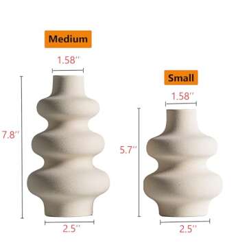 Ceramic Vases - Set of 2, Modern Vase for Dining Room, Living Room, Wedding Dinner Table, Home Decor...