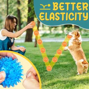 PatsFran Puppy Toys Dog Balls, 5 Pack Interactive Dog Toys, 2.5" Squeaky Balls and Treat Balls, Dog Chew Toys for Small to Medium Dogs Teething and IQ Training