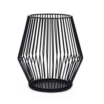 Matte Black Metal Wire Candle Holders Set of 2 - Vintage Decorative Candle Stand for Indoor Outdoor ...