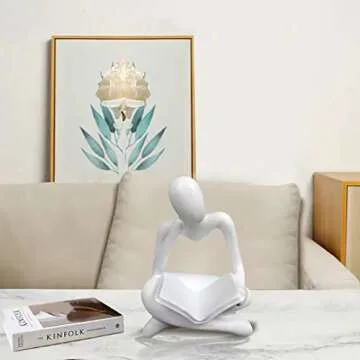 Elegant HAFKOIS Thinker Female Statue for Home Decor