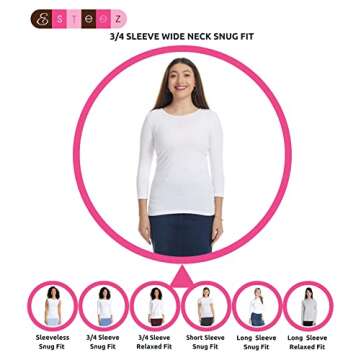 ESTEEZ Elbow Sleeve T-Shirt for Women - Stylish Layering Tee