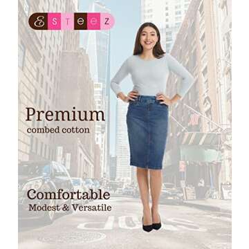 ESTEEZ Elbow Sleeve T-Shirt for Women - Stylish Layering Tee