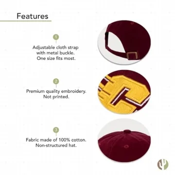 Desert Cactus CMU Baseball Hat Adjustable Strap Red