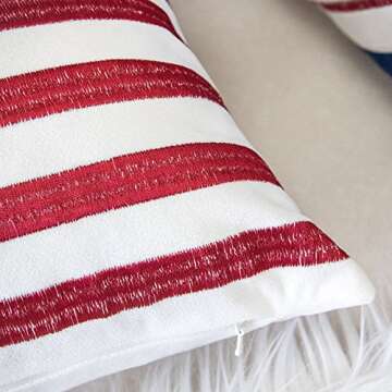 Homey COZY American Flag Velvet Rectangle Throw Pillow Cover,Patriotic Series Flag Lumbar Sofa Couch Decorative Pillow Case for Independence Day 4th July Home Decor 14x20, Cover Only
