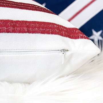 Homey COZY American Flag Velvet Rectangle Throw Pillow Cover,Patriotic Series Flag Lumbar Sofa Couch Decorative Pillow Case for Independence Day 4th July Home Decor 14x20, Cover Only