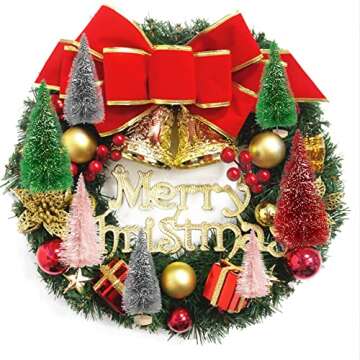 Jlong 8PCS Artificial Mini Christmas Trees, Bottle Brush Trees with Wood Base, Artificial Frosted Sisal Xmas Tree, DIY Crafts Mini Pine Tree for Christmas Party Home Table Top Decor Winter Ornaments