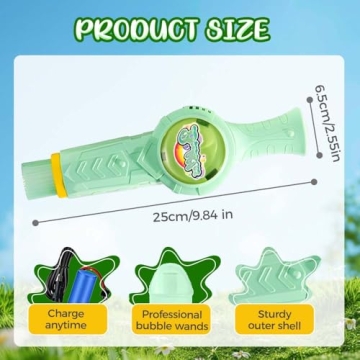 2025 Magic Elastic Bubble Wand, Bubble Machine for Kids, Rechargeable Automatic Bubble Maker with Co...