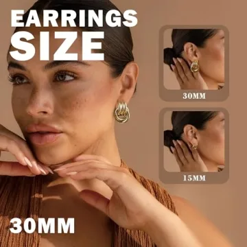 Trendy Chunky Gold Knot Earrings - Elegant Drop Dangle Jewelry