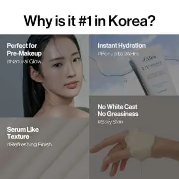 d'alba Piedmont Italian White Truffle Waterfull Essence Sunscreen, Vegan Skincare, Lightweight Sunscreen with BROAD SPECTRUM SPF 50+, Glowy, Safe for all Skin Types, Korean Skin Care (1.69 fl. oz)