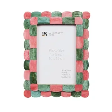 Handicrafts Home Photo Picture Frame - 4" x 6" Handmade Gift Photo Frames - Green & Red