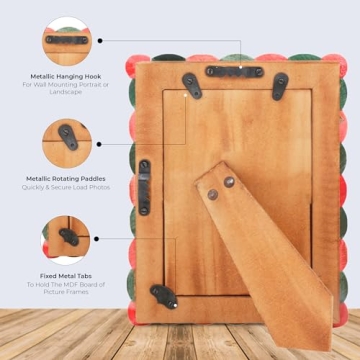 Handicrafts Home 4x6 Handmade Photo Frame in Green & Red