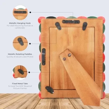 Handicrafts Home 4x6 Handmade Photo Frame in Green & Red