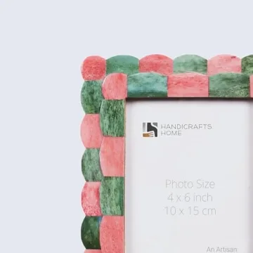Handicrafts Home 4x6 Handmade Photo Frame in Green & Red