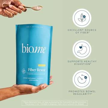 Fiber Rescue - Psyllium Husk Powder for Digestive Health & Bloating Relief, Sugar Free Lemonade Flav...