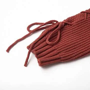 Curipeer Girls Sweaters Crewneck Long Sleeve Lace Up Pullover Knit Tops 8-9 Years