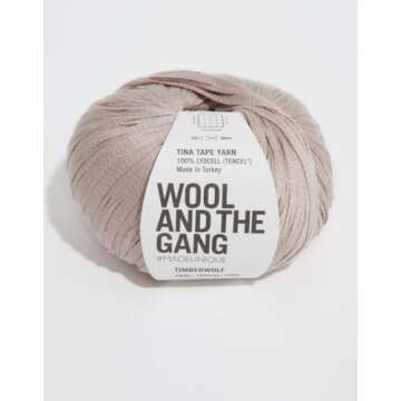 Wool and the Gang Tina Tape Yarn 94 Timberwolf - Eco-Friendly Knitting Delight