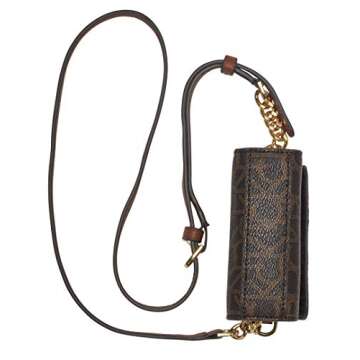 Calvin Klein Hayden Signature North/South Small Crossbody, Brown/khaki/luggage saffiano