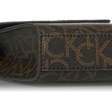 Calvin Klein Hayden Signature North/South Small Crossbody, Brown/khaki/luggage saffiano