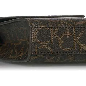 Calvin Klein Hayden Signature North/South Small Crossbody, Brown/khaki/luggage saffiano