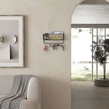 OROPY Stylish Entryway Mail Holder with Key Hooks