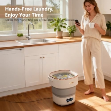 YMXA Mini Laundry Machine 16L — Foldable Portable Laundry Machine and Spinner for Baby Clothes, Un...