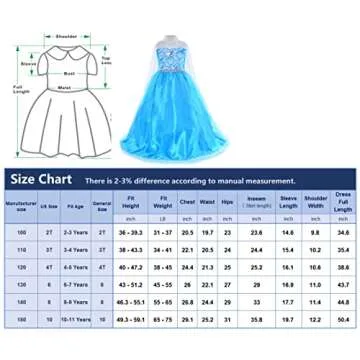 Party Chili Princess Costumes Birthday Party Dress Up for Little Girls with Wig,Crown,Mace,Gloves Accessories 3T 4T (110cm)