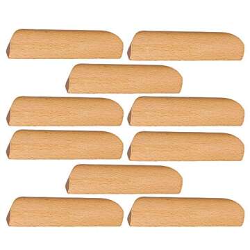 Doublelife 10PCS Wood Furniture Pulls Handles - Kitchen Drawer Wardrobe Cupboard Knobs(Hole-to-Hole Distance: 3.77inch)