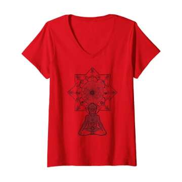 Womens Meditation Awakening Psychedelic Inspiration V-Neck T-Shirt