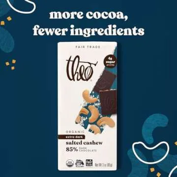 Theo Chocolate Salted Cashew Dark Chocolate Bar Pack