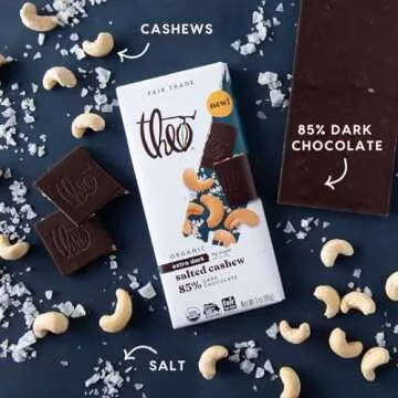 Theo Chocolate Salted Cashew Dark Chocolate Bar Pack