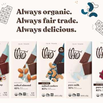 Theo Chocolate Salted Cashew Dark Chocolate Bar Pack