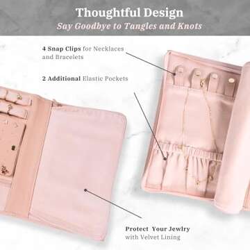 COSMIYA Personalized Initial Travel Jewelry Case - Monogram Custom Gifts For Women, Bridesmaid Gifts, Travel Jewelry Organizer, Customized Travel Jewelry Box, Birthday Gifts For Mom