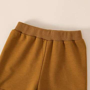 GRNSHTS Toddler Baby Boy Clothes Long Sleeve Tops Plaid Hoodie Sweatshirt + Sweatpants Little Boy Fall Winter Outfits Set(Brown,2-3T)