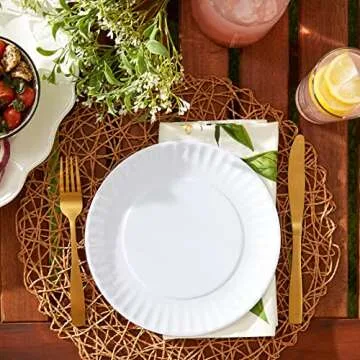 DII Melamine 9" Round Plates - Durable & Stylish Set of 12
