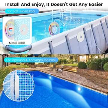 LyLmLe LED Pool Lights - 10W Smart RGB Magnetic Submersible Light with APP Control