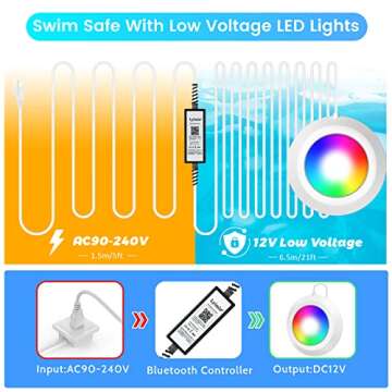 LyLmLe Smart RGB Pool Lights - Durable & Easy to Install