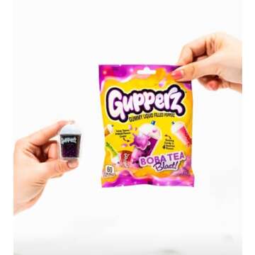Gupperz Gummy Liquid Filled Gummy Candy Popperz – Fun Variety Pack of 6